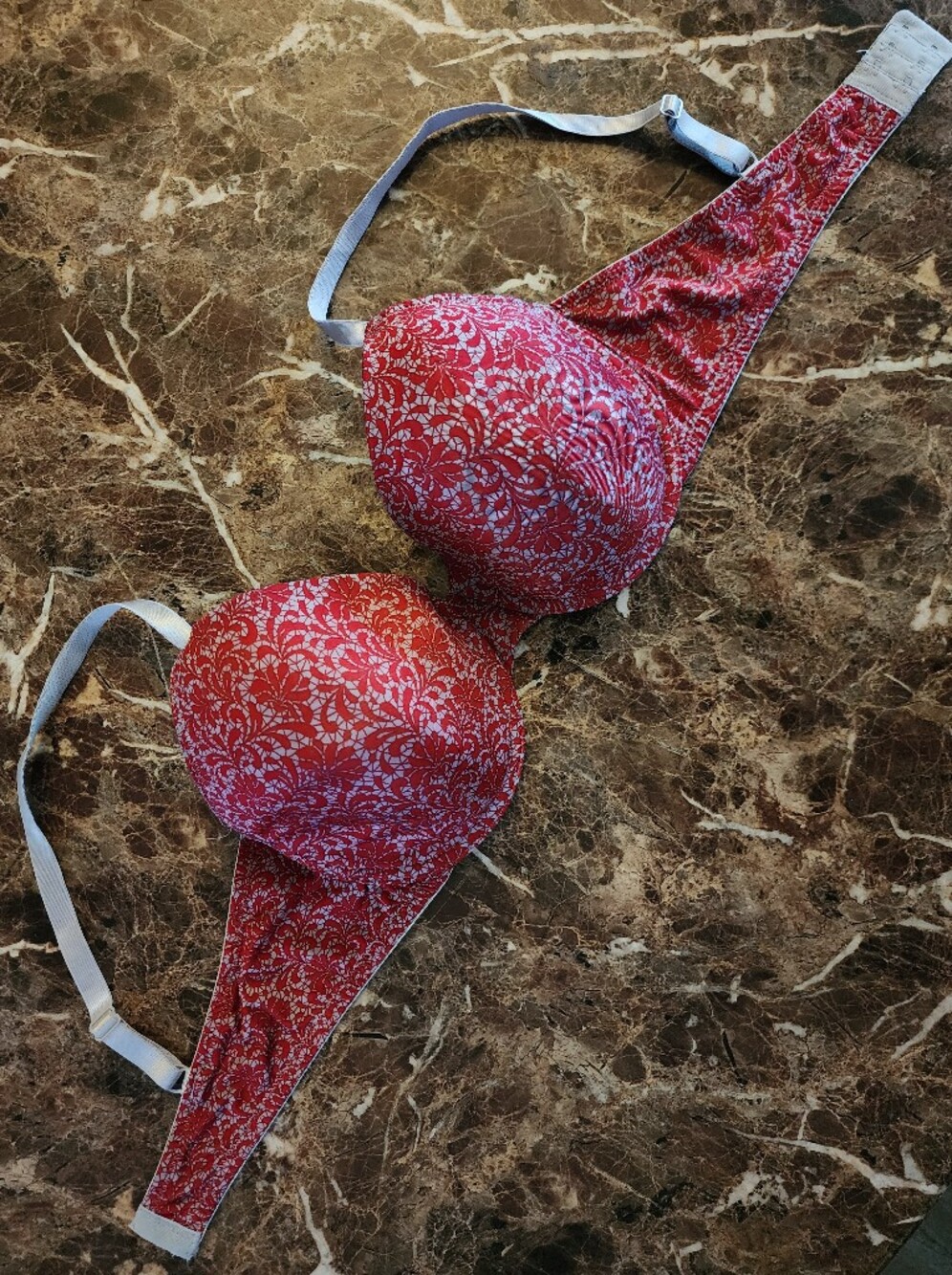 Red and Gray Bra size 38D